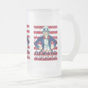 Taza De Cristal Esmerilado Cuidado con la ira del hombre paciente