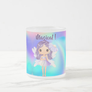 Taza De Cristal Esmerilado Cumpleaños de Hada Princesa Caprichosa