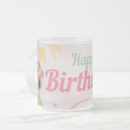Taza De Cristal Esmerilado cumpleaños de princesa