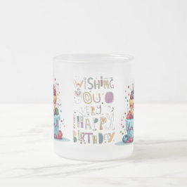 TAZA DE CRISTAL ESMERILADO CUMPLEAÑOS DE REGALO DE MUGS