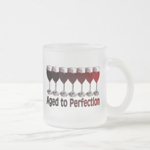 Taza De Cristal Esmerilado Cumpleaños del Vino Rojo