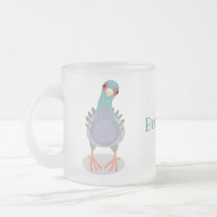 Taza De Cristal Esmerilado Curioso ilustracion personalizado de palomas