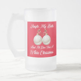 Taza De Cristal Esmerilado Curioso jingle sarcástico con mis bolas Navidades