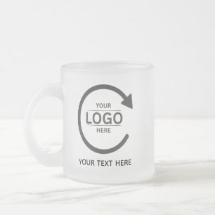 Taza De Cristal Esmerilado Custom Business Brand Logo