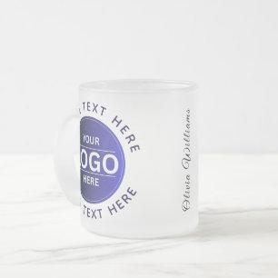 Taza De Cristal Esmerilado Custom Business Brand Logo