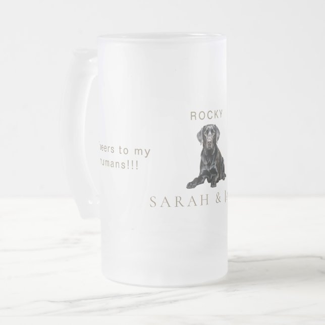 Taza De Cristal Esmerilado Custom Cheers to My Humans Pet Wedding  (Anverso izquierdo)