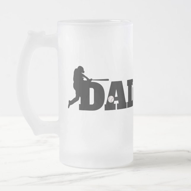 Taza De Cristal Esmerilado Custom Dad Baseball  (Izquierda)