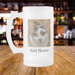 Taza De Cristal Esmerilado Custom Photo Name Text Personalized