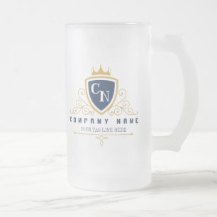 Taza De Cristal Esmerilado Customize Luxury hotel business or restaurant logo