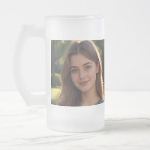 Taza De Cristal Esmerilado Customized with two photos
