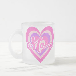 Taza De Cristal Esmerilado Custon Retro Heart Mama