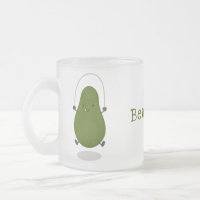 Cute aguacate salto cuerda personalizado ilustraci