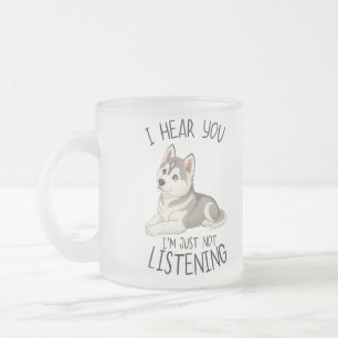Taza De Cristal Esmerilado Cute and Funny Husky