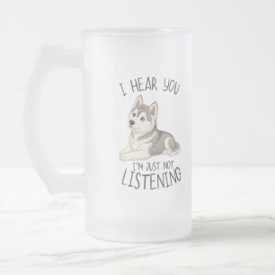 Taza De Cristal Esmerilado Cute and Funny Husky
