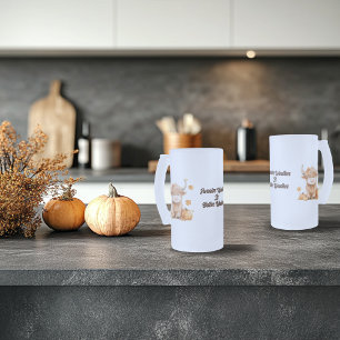 Taza De Cristal Esmerilado Cute Autumn Highland Cow