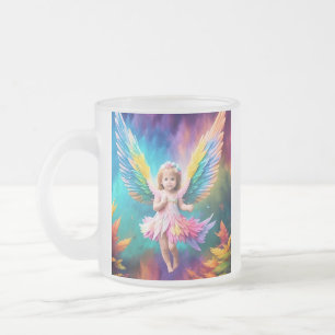 Taza De Cristal Esmerilado Cute Baby Angel Wings Art-38424