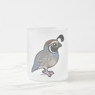 Taza De Cristal Esmerilado Cute California Quail