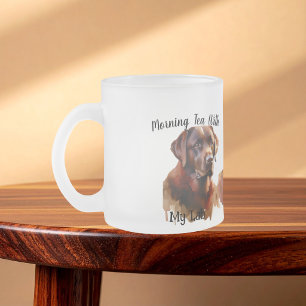 Taza De Cristal Esmerilado Cute Chocolate BROWN Labrador