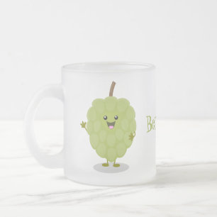 Taza De Cristal Esmerilado Cute crema crema de manzana cherimoya personalizad