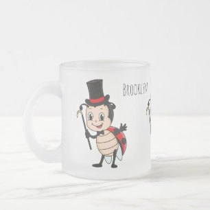Taza De Cristal Esmerilado Cute ladybug with top hat and tie cartoon