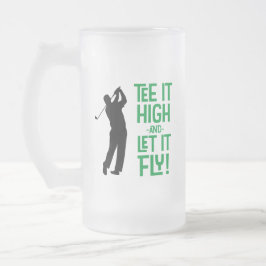 Taza De Cristal Esmerilado Cute masculino de golf Tee divertido Humor Deporte