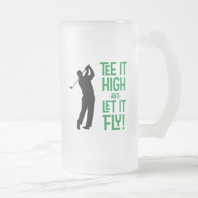 Taza De Cristal Esmerilado Cute masculino de golf Tee divertido Humor Deporte (Derecha)