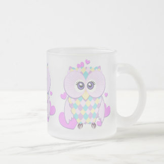 Taza De Cristal Esmerilado Cute Owl