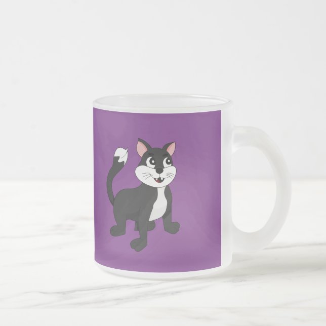Taza De Cristal Esmerilado Cute personalizado kitten (Derecha)