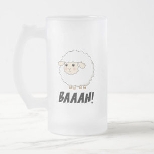 Taza De Cristal Esmerilado Cute Sheep Baaah