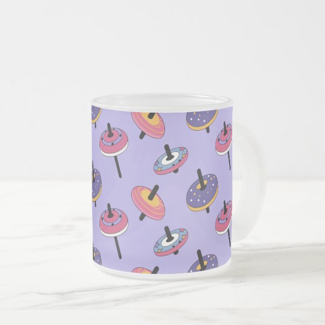 Taza De Cristal Esmerilado Cute Toy Tops Lavender Mug (Anverso derecho)