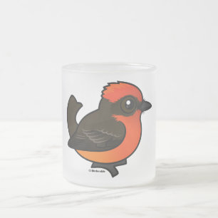 Taza De Cristal Esmerilado Cute Vermilion Flycatcher