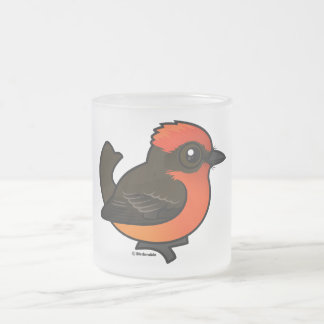 Taza De Cristal Esmerilado Cute Vermilion Flycatcher