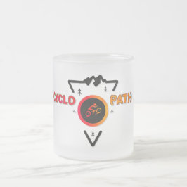 Taza De Cristal Esmerilado Cyclopath Retro Edición Naranja