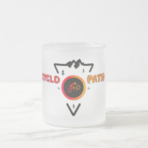 Taza De Cristal Esmerilado Cyclopath Retro Edición Naranja