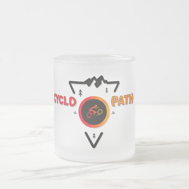 Taza De Cristal Esmerilado Cyclopath Retro Edición Naranja (Centro)