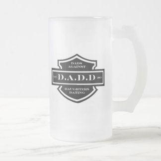 Taza De Cristal Esmerilado D.A.D.D. Papás contra fechar de las hijas