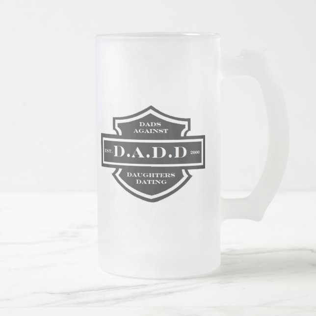 Taza De Cristal Esmerilado D.A.D.D. Papás contra fechar de las hijas (Derecha)