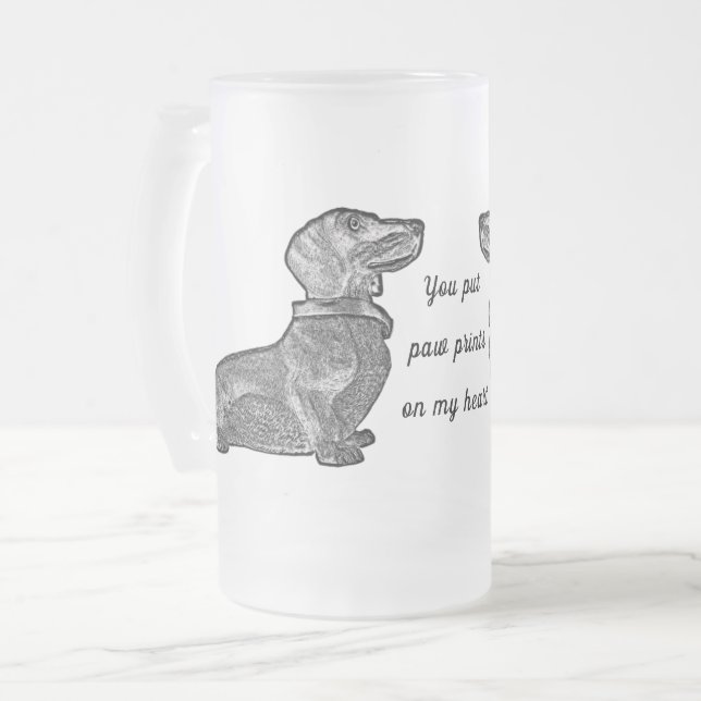 Taza De Cristal Esmerilado Dachshund (Anverso izquierdo)