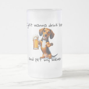 Taza De Cristal Esmerilado Dachshund