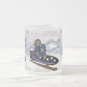 TAZA DE CRISTAL ESMERILADO DACHSHUND 