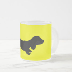 Taza De Cristal Esmerilado Dachshund Design Mug para los amantes de los perro