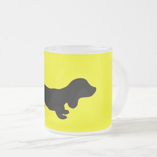 Taza De Cristal Esmerilado Dachshund Design Mug para los amantes de los perro (Anverso derecho)