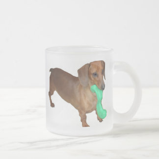 Taza De Cristal Esmerilado Dachshund miniatura
