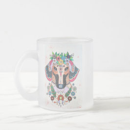 Taza De Cristal Esmerilado Dachshund Mug