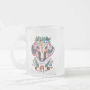 Taza De Cristal Esmerilado Dachshund Mug