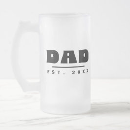 Taza De Cristal Esmerilado DAD Est. 20XX Tipografía Moderna Negra