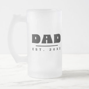 Taza De Cristal Esmerilado DAD Est. 20XX Tipografía Moderna Negra