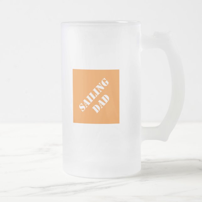 Taza De Cristal Esmerilado Dadisms Sailing Dad (Derecha)