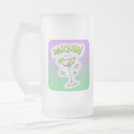 TAZA DE CRISTAL ESMERILADO DAIQUIRI RECETA COCTEL ARTE