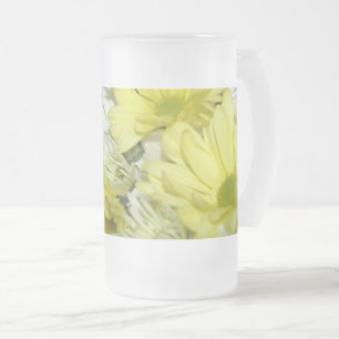 Taza De Cristal Esmerilado Daisy Bouquets Cerveza de vidrio helada Mug